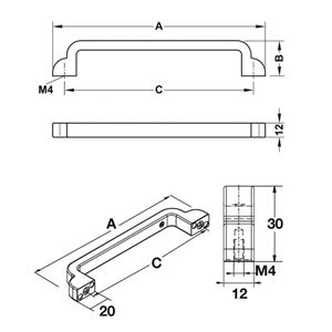 Tay nắm tủ chữ D Hafele 106.61.143 (mạ đồng thau cổ)